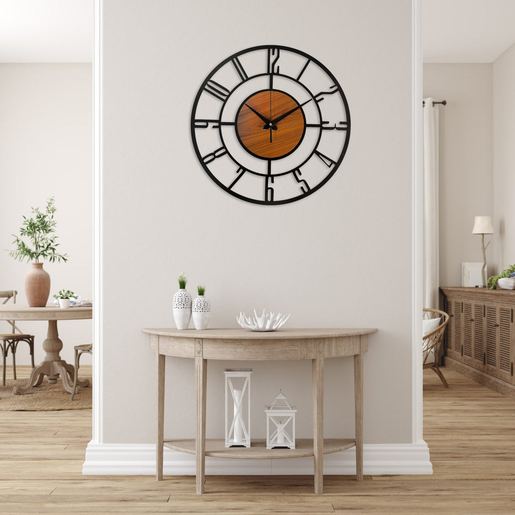 Designer Number Metal/Wooden Wall clock –