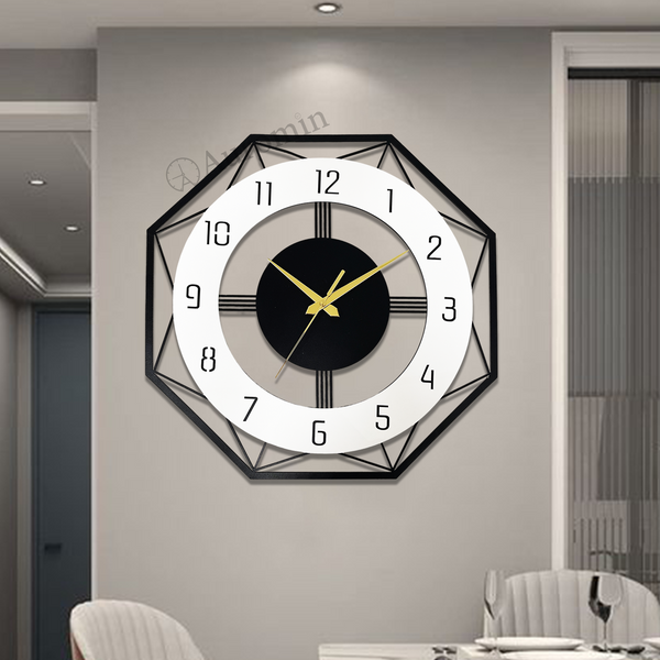 Antique Hexagon Stylish Metal Wall Clock