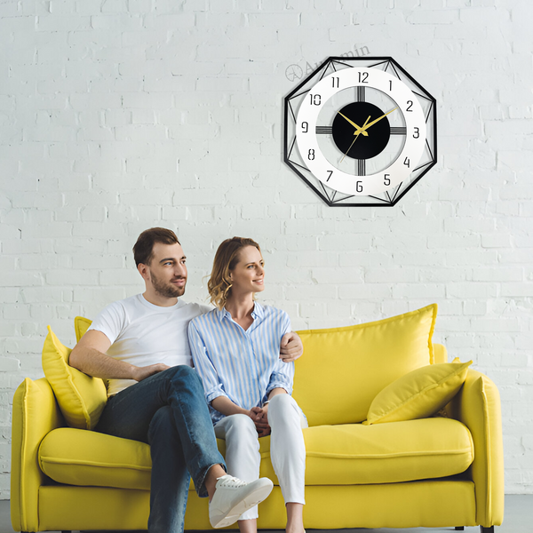 Antique Hexagon Stylish Metal Wall Clock