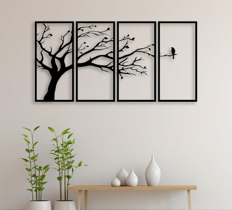 Alone Bird In Forest Wooden Wall Art