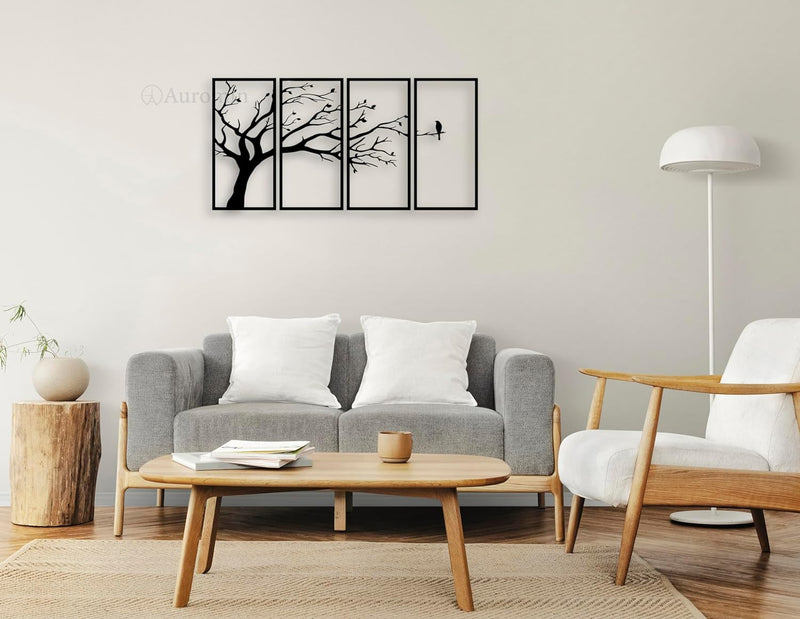 Alone Bird In Forest Wooden Wall Art