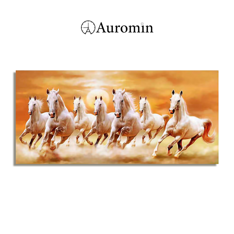 Beautiful Seven Running Horses Canvas Big Wall Painting