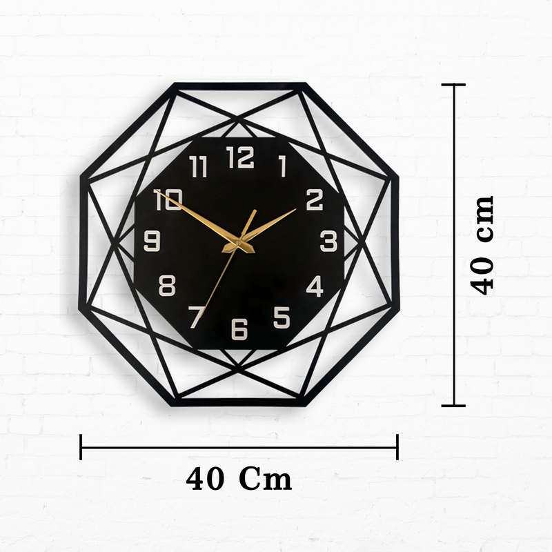 Hexagon Stylish Metal Wall Clock