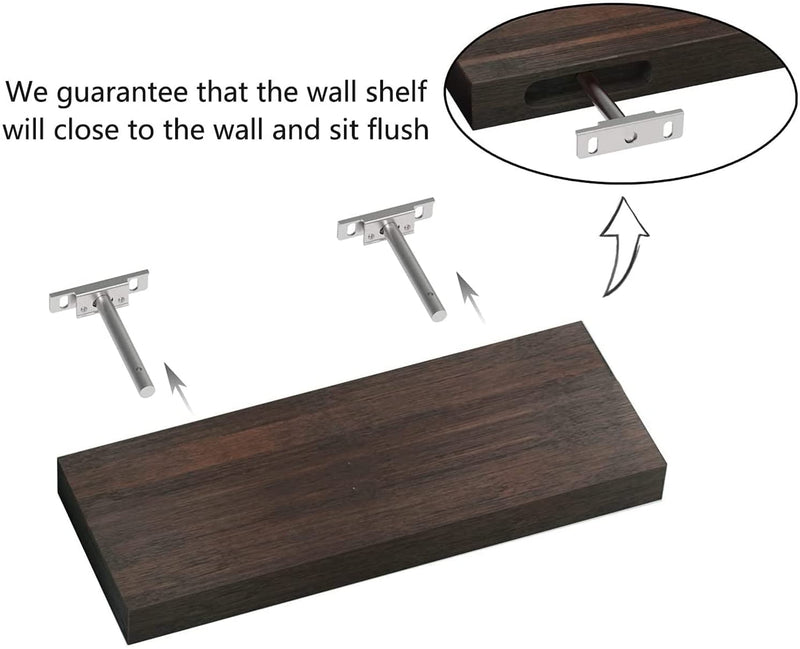 Modern Wood Floating Shelves, for Kitchen Bathrooom (Set of 3)